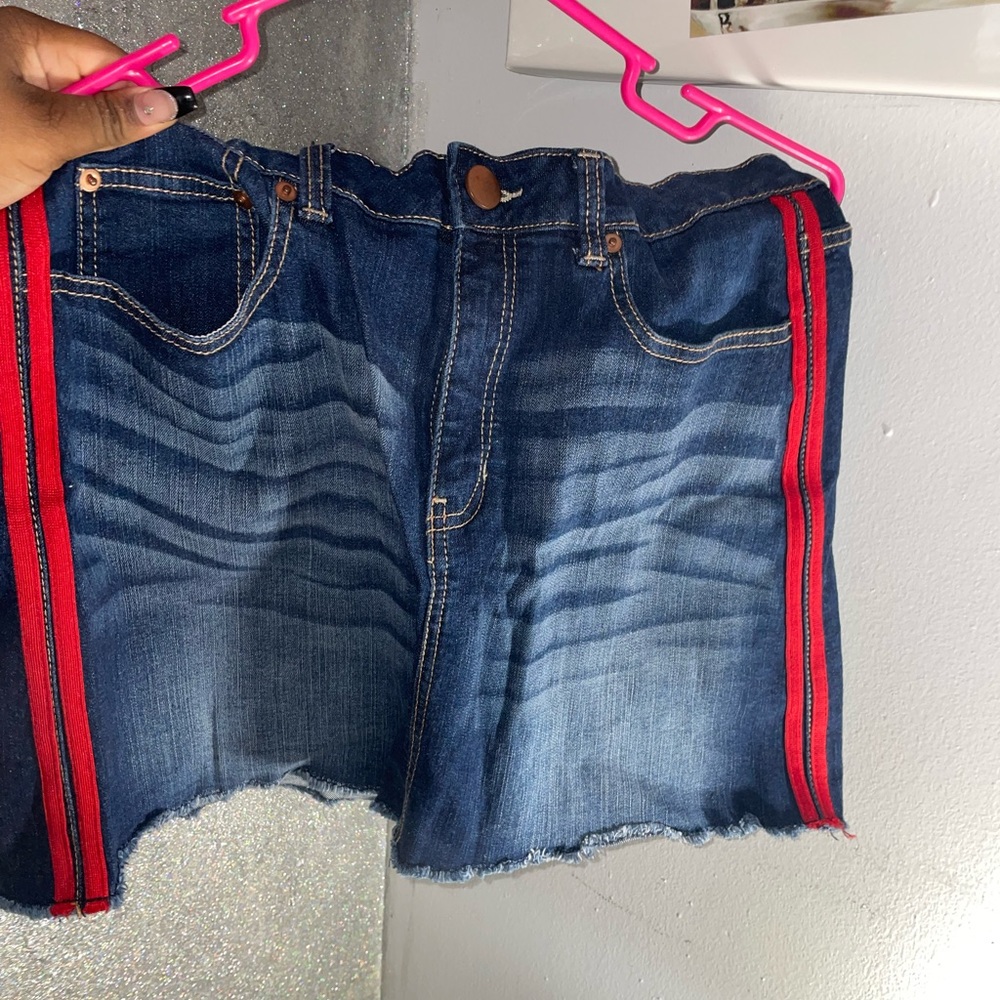 Mid rise jean skirt